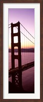 Framed Suspension bridge at sunrise, Golden Gate Bridge, San Francisco Bay, San Francisco, California (vertical)