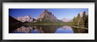 Framed Swiftcurrent Lake,US Glacier National Park, Montana, USA