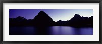 Framed Swiftcurrent Lake, Many Glacier, US Glacier National Park, Montana (Purple View)