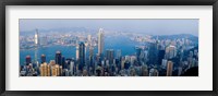 Framed Skyscrapers in a city, Victoria Harbour, Hong Kong, China