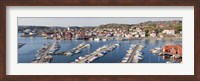 Framed Boats at a harbor, Skarhamn, Tjorn, Bohuslan, Vastra Gotaland County, Sweden