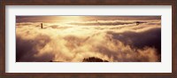 Framed Golden Gate Bridge Peaking through the fog, San Francisco, California