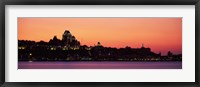 Framed City at dusk, Chateau Frontenac Hotel, Quebec City, Quebec, Canada