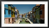 Framed Boats in a canal, Grand Canal, Burano, Venice, Italy