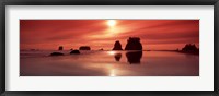 Framed Beach Sunset, Olympic National Park, Washington State