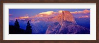 Framed Sunlight falling on a mountain, Half Dome, Yosemite Valley, Yosemite National Park, California, USA