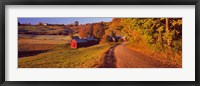 Framed Farmhouse beside a country road, Jenne Farm, Vermont, New England, USA