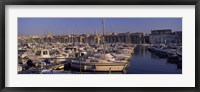 Framed Boats docked at a harbor, Marseille, Bouches-Du-Rhone, Provence-Alpes-Cote d'Azur, France