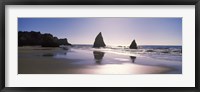 Framed Rock formations in the ocean, Alvor Beach, Algarve, Portugal