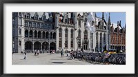 Framed Tourists at a market, Bruges, West Flanders, Belgium