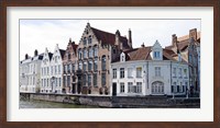 Framed Houses along a canal, Bruges, West Flanders, Belgium