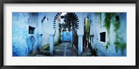 Framed Painted wall of medina, Chefchaouen, Morocco
