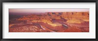 Framed Dead Horse Point at sunrise in Dead Horse Point State Park, Utah, USA