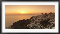 Framed Village on a cliff, Oia, Santorini, Cyclades Islands, Greece