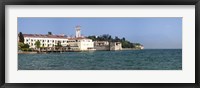 Framed Castle at the lakeside, Scaliger Castle, Lake Garda, Sirmione, Lombardy, Italy