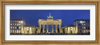 Framed City gate lit up at night, Brandenburg Gate, Pariser Platz, Berlin, Germany