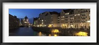 Framed Berlin Cathedral and Nikolaiviertel at Spree River, Berlin, Germany