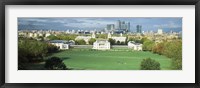 Framed Aerial view of a city, Canary Wharf, Greenwich Park, Greenwich, London, England 2011