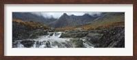 Framed Water falling from rocks, Sgurr a' Mhaim, Glen Brittle, Isle of Skye, Scotland