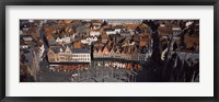 Framed Aerial view of Marktplatz from the Belfry of Bruges, Bruges, Flanders, Belgium