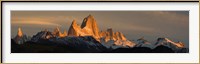 Framed Mountains at sunset, Mt Fitzroy, Cerro Torre, Argentine Glaciers National Park, Argentina