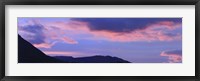 Framed Sunrise over mountains, Argentine Glaciers National Park, Patagonia, Argentina