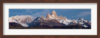 Framed Snowcapped mountains, Mt Fitzroy, Cerro Torre, Argentine Glaciers National Park, Patagonia, Argentina