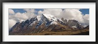 Framed Clouds over snowcapped mountains, Towers of Paine, Mt Almirante Nieto, Torres Del Paine National Park, Chile