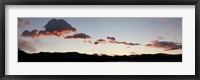 Framed Clouds over mountains at sunrise, Lago Grey, Torres Del Paine National Park, Chile