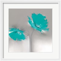 Framed Aqua Platinum Petals II