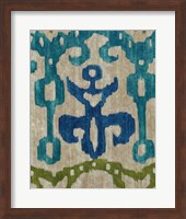 Framed Teal Ikat III