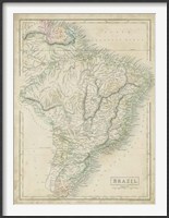 Framed Map of Brazil