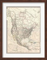 Framed 1857 Dufour Map of North America