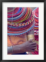 Framed Samburu tribal beadwork