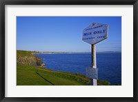 Framed Anachronistic Sign, Guillamene Swimming Cove, Tramore, County Waterford, Ireland