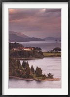 Framed Hotel at the lakeside, Llao Llao Hotel, Lake Nahuel Huapi, San Carlos de Bariloche, Rio Negro Province, Patagonia, Argentina