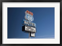 Framed Low angle view of a motel sign, Route 66, Seligman, Yavapai County, Arizona, USA