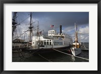 Framed Maritime museum with Ferry Berkeley, San Diego Bay, San Diego, California, USA