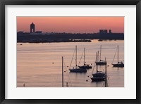 Framed Boats in the sea, Logan International Airport, Boston Harbor, Boston, Massachusetts, USA