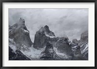 Framed Clouds over snowcapped mountains, Torres del Paine National Park, Magallanes Region, Patagonia, Chile