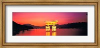 Framed Itsukushima Shrine Otorii Hiroshima Japan