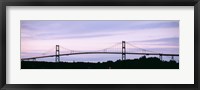 Framed Silhouette of a suspension bridge across a river, Thousand Islands Bridge, St. Lawrence River, New York State, USA