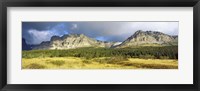 Framed Clouds over mountains, Many Glacier valley, US Glacier National Park, Montana, USA