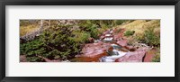 Framed Low angle view of a creek, Baring Creek, US Glacier National Park, Montana, USA