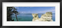 Framed Miner's Castle, Pictured Rocks National Lakeshore, Lake Superior, Munising, Upper Peninsula, Michigan, USA