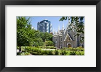 Framed Assembly hall in a city, Salt Lake Assembly Hall, Temple Square, Salt Lake City, Utah, USA