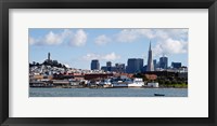 Framed Buildings at the waterfront, Transamerica Pyramid, Coit Tower, Fisherman's Wharf, San Francisco, California, USA