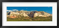 Framed White Cliffs mountain range outside Zion National Park, Utah, USA