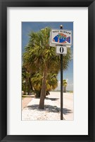 Framed Mile marker zero at Pass-A-Grille, St. Pete Beach, Tampa Bay Area, Tampa Bay, Florida, USA