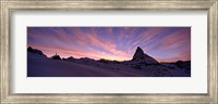 Framed Mt Matterhorn at sunset, Riffelberg, Zermatt, Valais Canton, Switzerland
